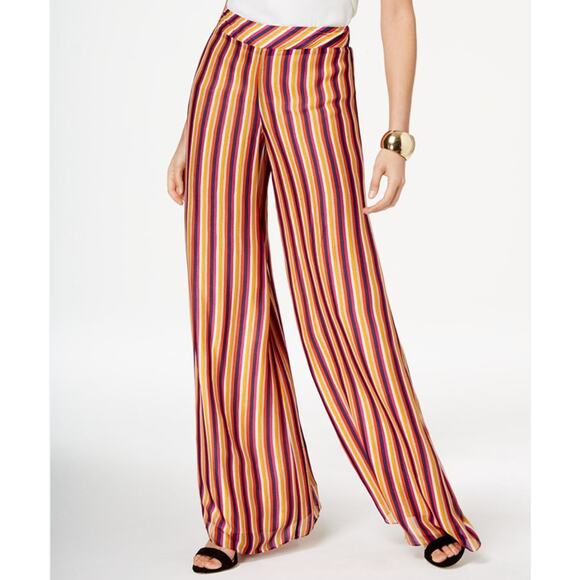 Trina Turk Wide Leg Pants Multicolor Rainbow Pull On Palazzo Size XS - Picture 1 of 13